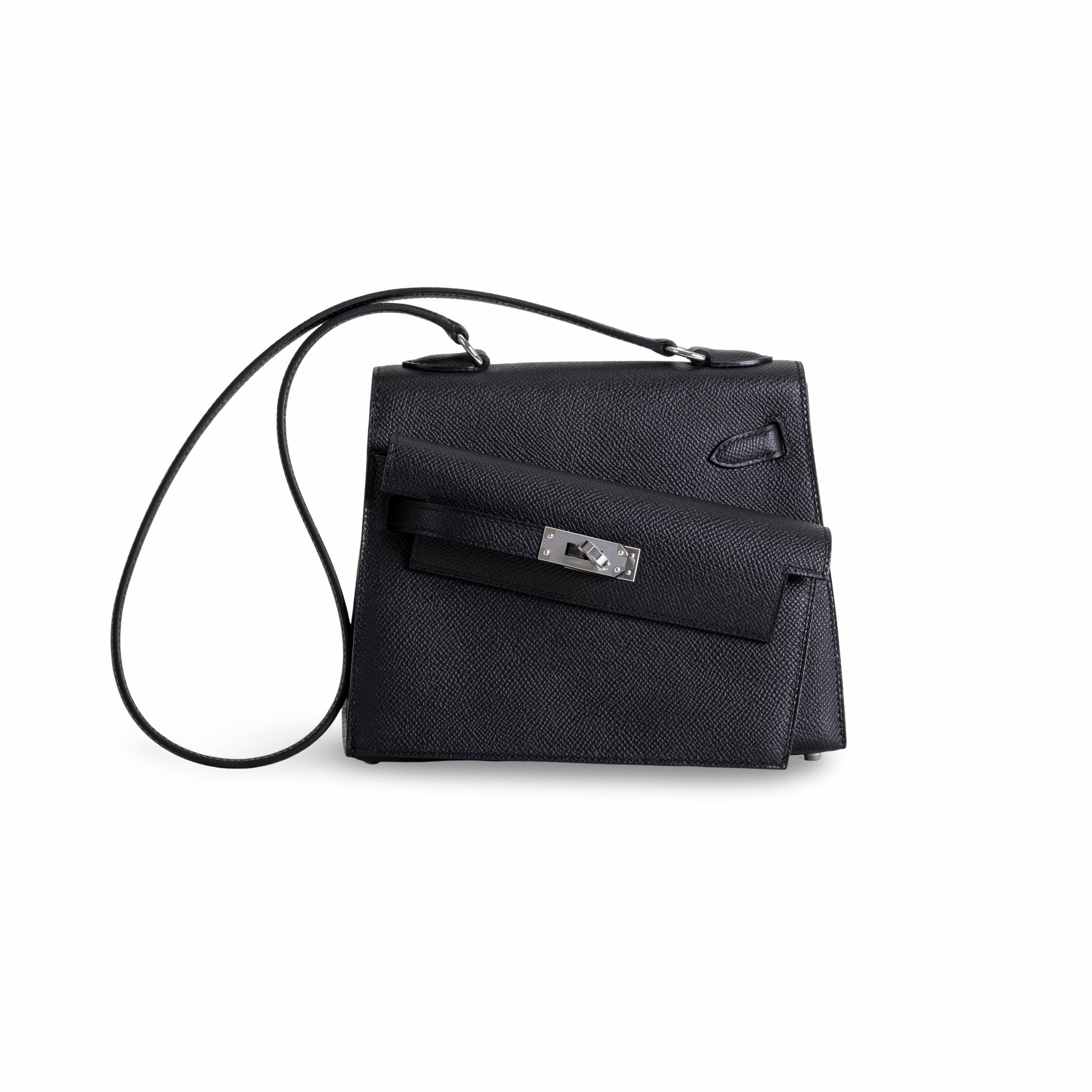 KELLY DESORDRE EPSOM LEATHER NOIR (BLACK) WITH PALLADIUM HARDWARE (PHW)