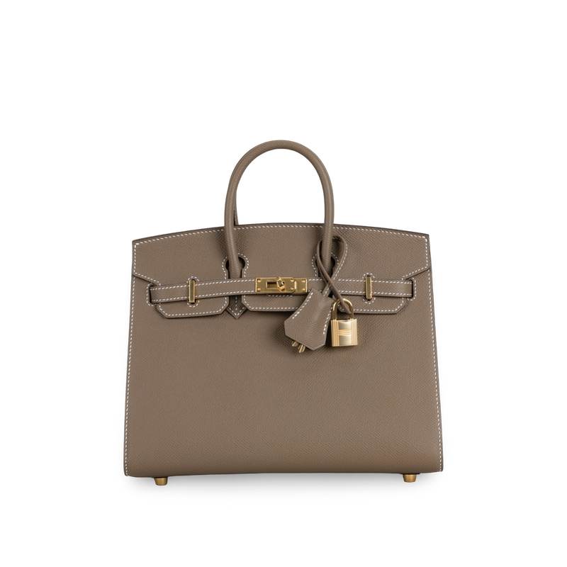 BIRKIN 25 (SELLIER SHAPE) EPSOM LEATHER ETOUPE WITH GOLD HARDWARE (GHW)