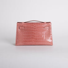 KELLY POCHETTE SHINY MISSISSIPPIENSIS ALLIGATOR LEATHER TERRE CUITE WITH PALLADIUM HARDWARE (PHW)