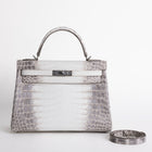 KELLY 32 NILOTICUS CROCODILE (MATTE) LEATHER HIMALAYA WITH PALLADIUM HARDWARE (PHW)