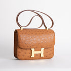 CONSTANCE 24 OSTRICH LEATHER COGNAC WITH GOLD HARDWARE (GHW)