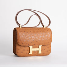 CONSTANCE 24 OSTRICH LEATHER COGNAC WITH GOLD HARDWARE (GHW)