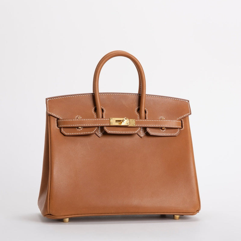 BIRKIN 25 FAUVE BARENIA LEATHER GOLD WITH GOLD HARDWARE (GHW)