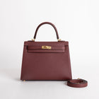 KELLY 25 EPSOM LEATHER ROUGE H WITH GOLD HARDWARE (GHW)