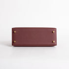 KELLY 25 EPSOM LEATHER ROUGE H WITH GOLD HARDWARE (GHW)