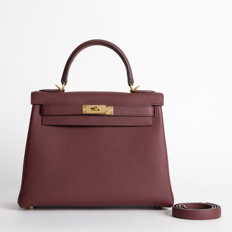 KELLY 28 TOGO LEATHER ROUGE H WITH GOLD HARDWARE (GHW)