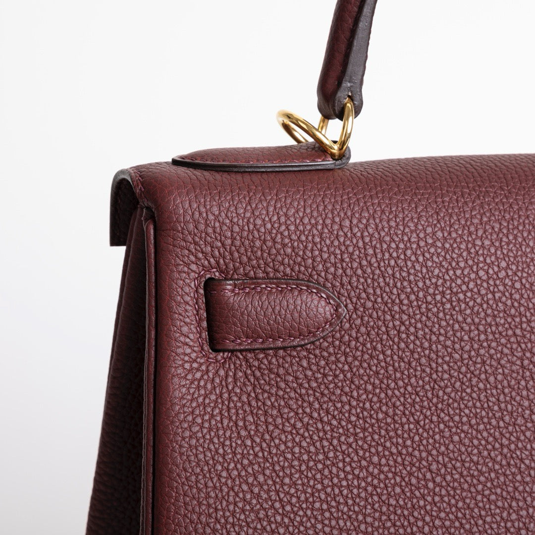 KELLY 28 TOGO LEATHER ROUGE H WITH GOLD HARDWARE (GHW)