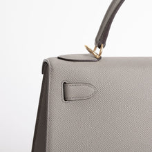 KELLY 28 EPSOM LEATHER GRIS ASPHALTE WITH GOLD HARDWARE (GHW)