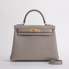 KELLY 28 TOGO LEATHER GRIS ASPHALTE WITH GOLD HARDWARE (GHW)
