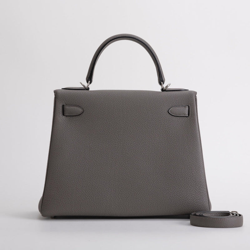 KELLY 28 TOGO LEATHER ETAIN WITH PALLADIUM HARDWARE (PHW)