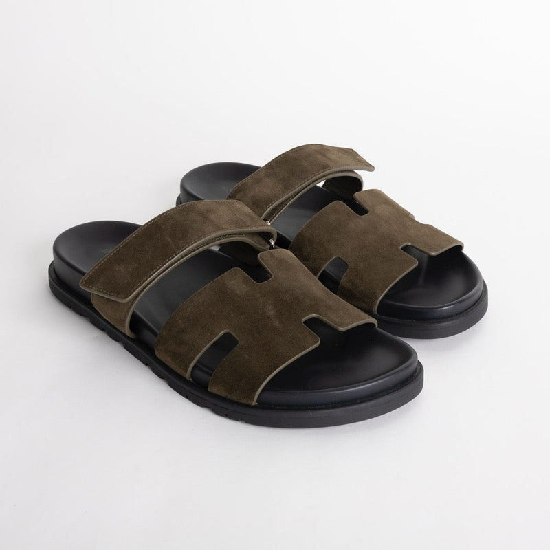 CHYPRE SANDALS SUEDE VERT FORET