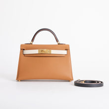 MINI KELLY II (20) EPSOM LEATHER HORSESHOE STAMP (HSS) GOLD & CRAIE & NOIR (BLACK) WITH GOLD HARDWARE (GHW)