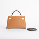 MINI KELLY II (20) EPSOM LEATHER HORSESHOE STAMP (HSS) GOLD & CRAIE & NOIR (BLACK) WITH GOLD HARDWARE (GHW)