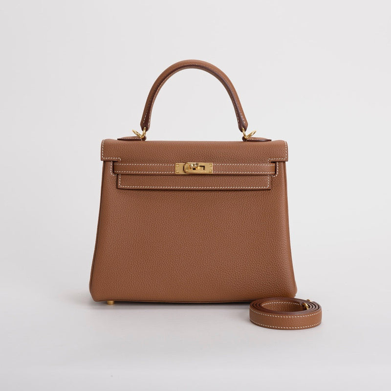 KELLY 25 TOGO LEATHER GOLD WITH GOLD HARDWARE (GHW)