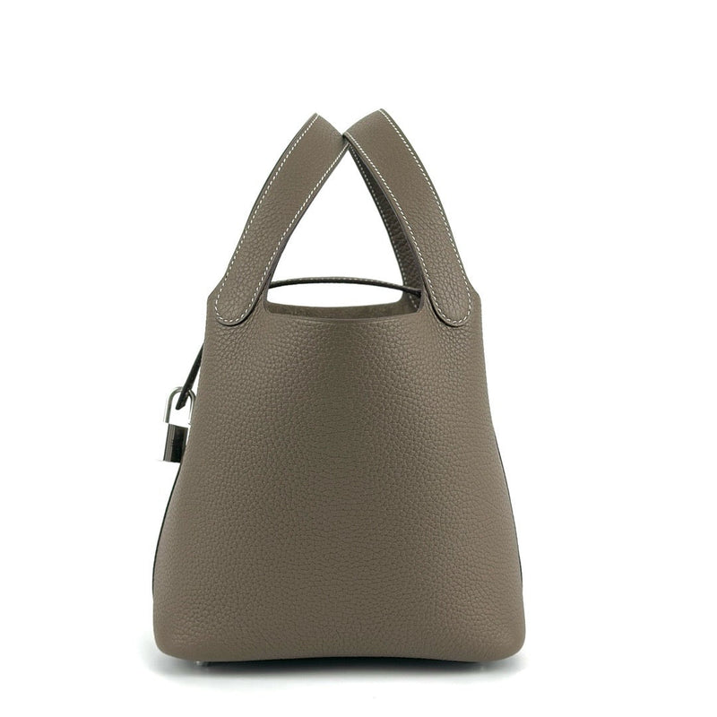 PICOTIN 18 LOCK CLEMENCE LEATHER ETOUPE WITH PALLADIUM HARDWARE (PHW)