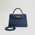 MINI KELLY II (20) EPSOM LEATHER BLEU SAPHIRE WITH PALLADIUM HARDWARE (PHW)