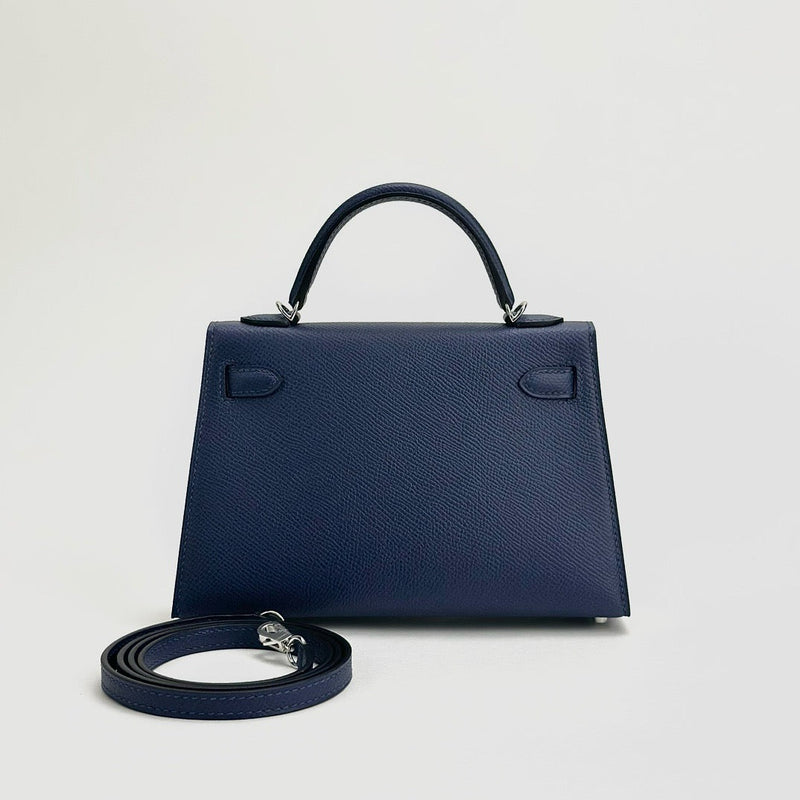 MINI KELLY II (20) EPSOM LEATHER BLEU SAPHIRE WITH PALLADIUM HARDWARE (PHW)