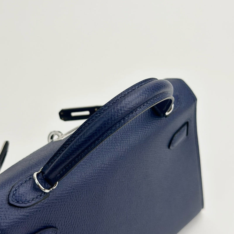 MINI KELLY II (20) EPSOM LEATHER BLEU SAPHIRE WITH PALLADIUM HARDWARE (PHW)