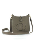 MINI EVELYNE (TPM) CLEMENCE LEATHER ETOUPE WITH GOLD HARDWARE (GHW)