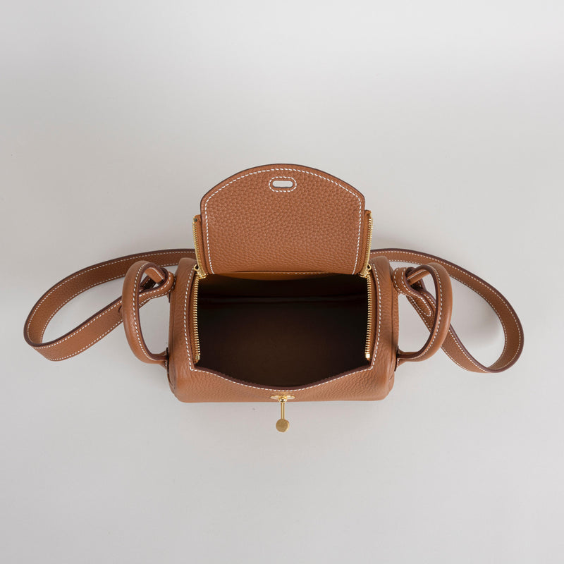 MINI LINDY 20 CLEMENCE LEATHER GOLD WITH GOLD HARDWARE (GHW)
