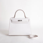 KELLY 25 EPSOM LEATHER GRIS PALE WITH PALLADIUM HARDWARE (PHW)