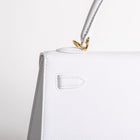 KELLY 25 EPSOM LEATHER WHITE WITH GOLD HARDWARE (GHW)