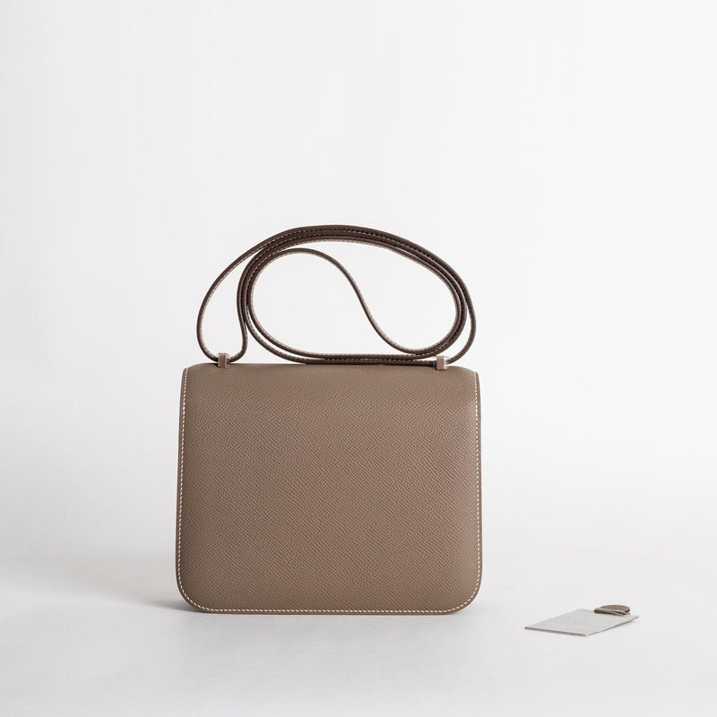 CONSTANCE 18 (MINI) EPSOM LEATHER ETOUPE WITH ROSE GOLD HARDWARE (RGHW)