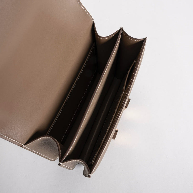 CONSTANCE 18 (MINI) EPSOM LEATHER ETOUPE WITH ROSE GOLD HARDWARE (RGHW)