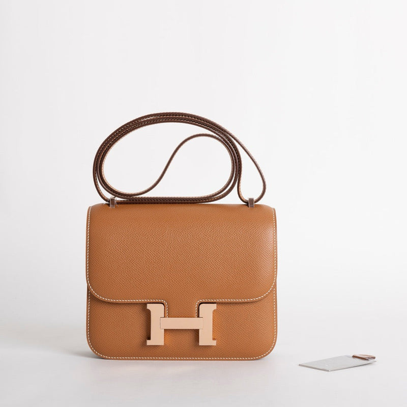 CONSTANCE 18 (MINI) EPSOM LEATHER GOLD WITH ROSE GOLD HARDWARE (RGHW)