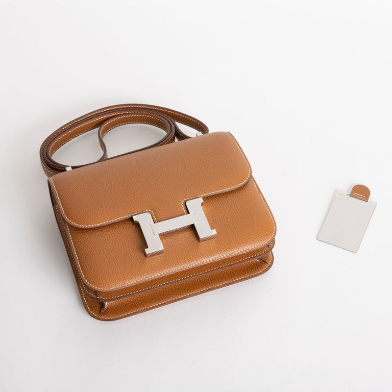 CONSTANCE 18 (MINI) EPSOM LEATHER GOLD WITH PALLADIUM HARDWARE (PHW)