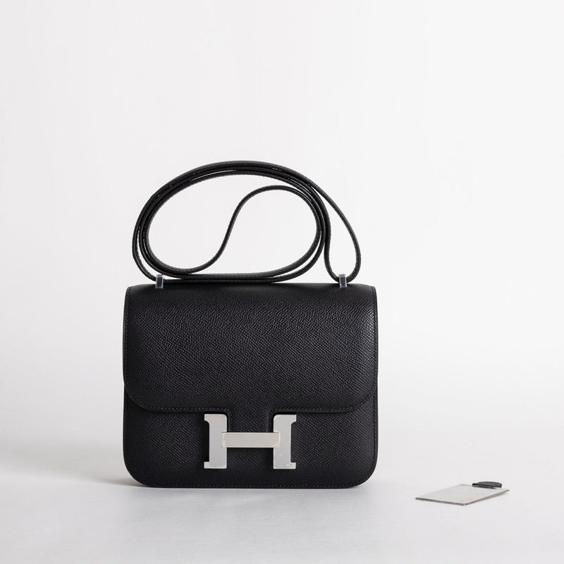 CONSTANCE 18 (MINI) EPSOM LEATHER NOIR (BLACK) WITH PALLADIUM HARDWARE (PHW)