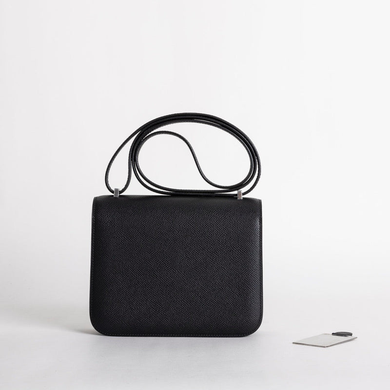 CONSTANCE 18 (MINI) EPSOM LEATHER NOIR (BLACK) WITH PALLADIUM HARDWARE (PHW)