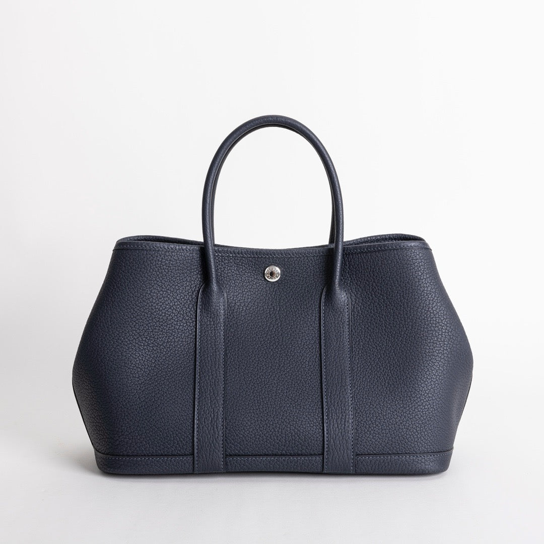 GARDEN PARTY 30 NEGONDA LEATHER BLEU INDIGO WITH PALLADIUM HARDWARE (PHW)