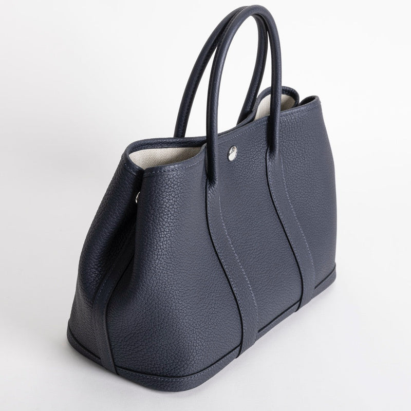 GARDEN PARTY 30 NEGONDA LEATHER BLEU INDIGO WITH PALLADIUM HARDWARE (PHW)