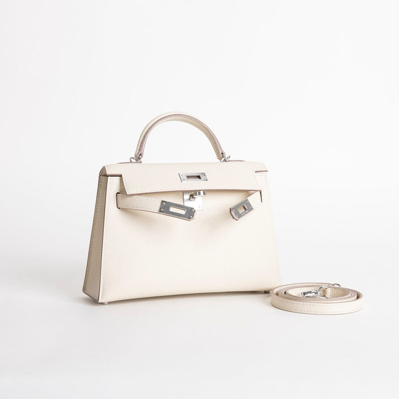 MINI KELLY II (20) EPSOM LEATHER CRAIE WITH PALLADIUM HARDWARE (PHW)