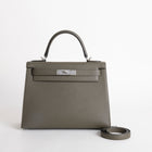 KELLY 28 EPSOM LEATHER VERT DE GRIS WITH PALLADIUM HARDWARE (PHW)