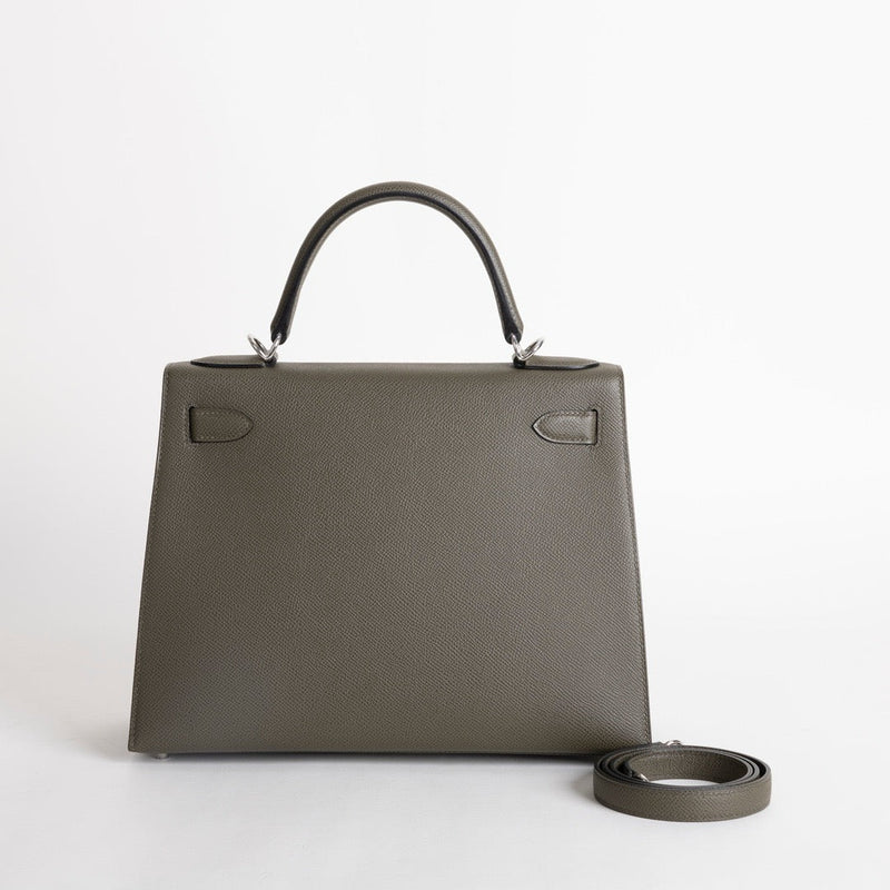 KELLY 28 EPSOM LEATHER VERT DE GRIS WITH PALLADIUM HARDWARE (PHW)