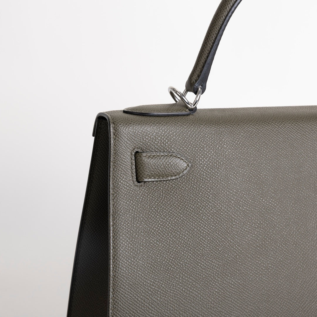 KELLY 28 EPSOM LEATHER VERT DE GRIS WITH PALLADIUM HARDWARE (PHW)