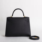 KELLY 28 EPSOM LEATHER NOIR (BLACK) WITH GOLD HARDWARE (GHW)