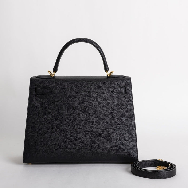 KELLY 28 EPSOM LEATHER NOIR (BLACK) WITH GOLD HARDWARE (GHW)
