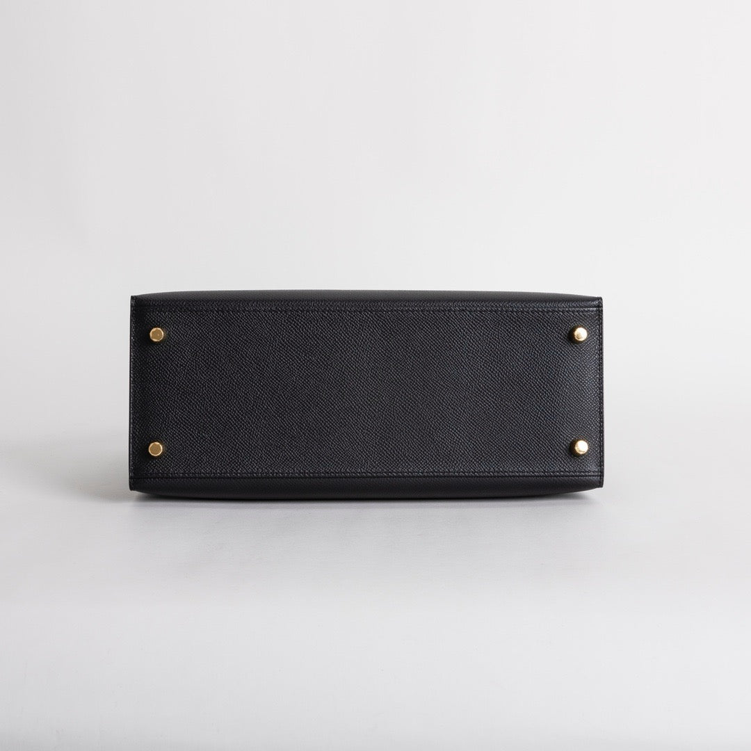 KELLY 28 EPSOM LEATHER NOIR (BLACK) WITH GOLD HARDWARE (GHW)