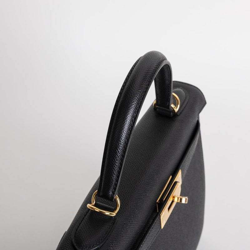 KELLY 28 EPSOM LEATHER NOIR (BLACK) WITH GOLD HARDWARE (GHW)