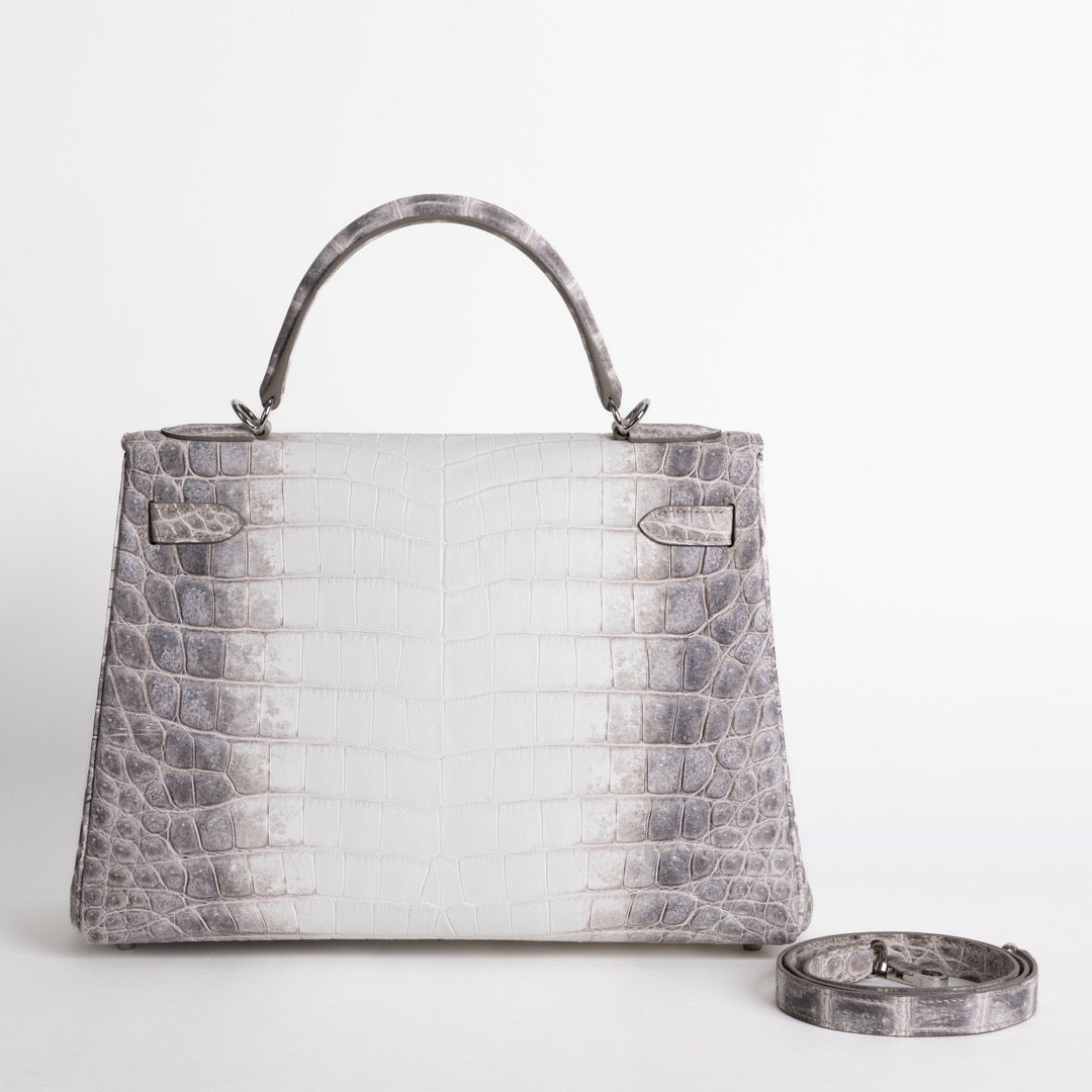 KELLY 32 NILOTICUS CROCODILE (MATTE) LEATHER HIMALAYA WITH PALLADIUM HARDWARE (PHW)