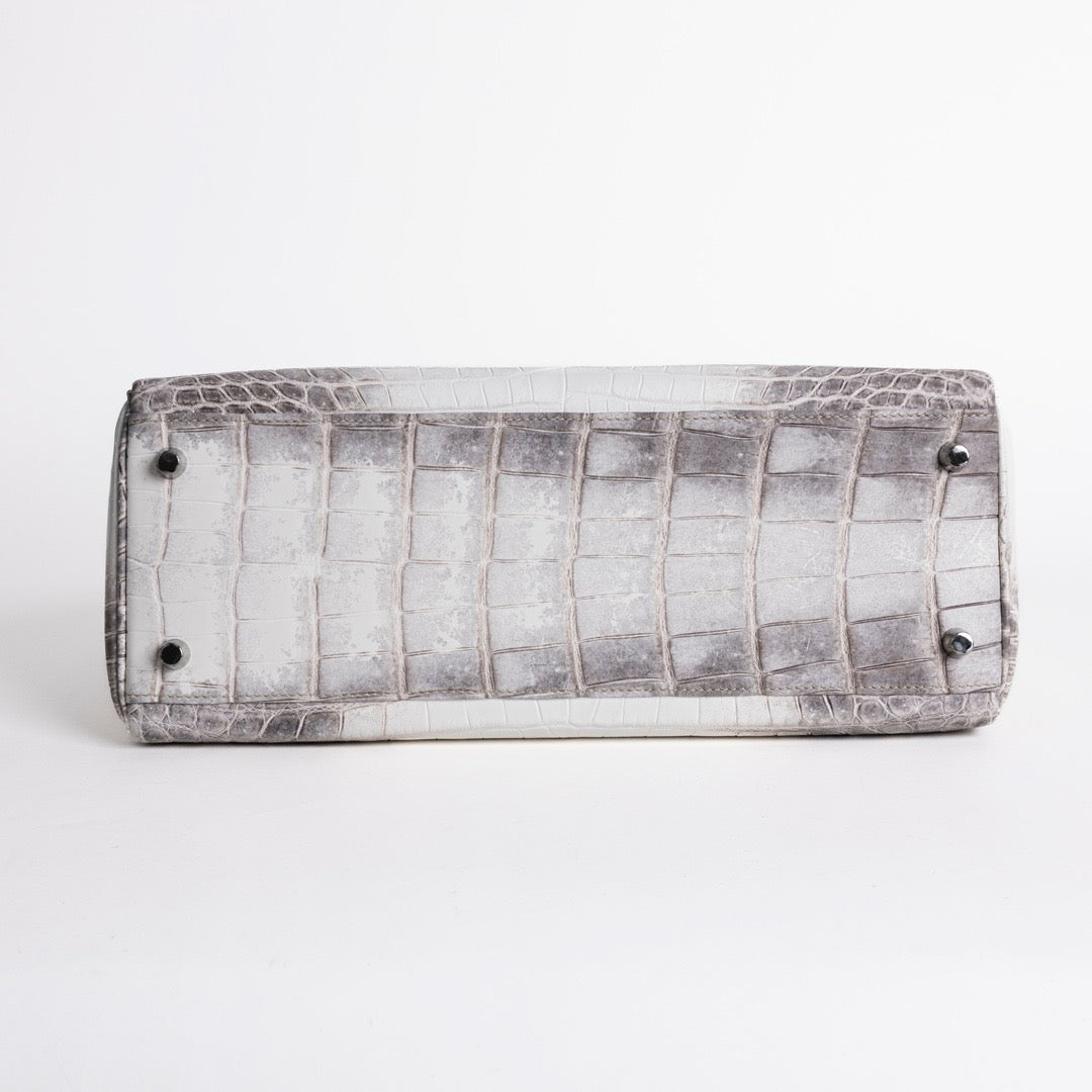 KELLY 32 NILOTICUS CROCODILE (MATTE) LEATHER HIMALAYA WITH PALLADIUM HARDWARE (PHW)
