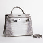 KELLY 32 NILOTICUS CROCODILE (MATTE) LEATHER HIMALAYA WITH PALLADIUM HARDWARE (PHW)