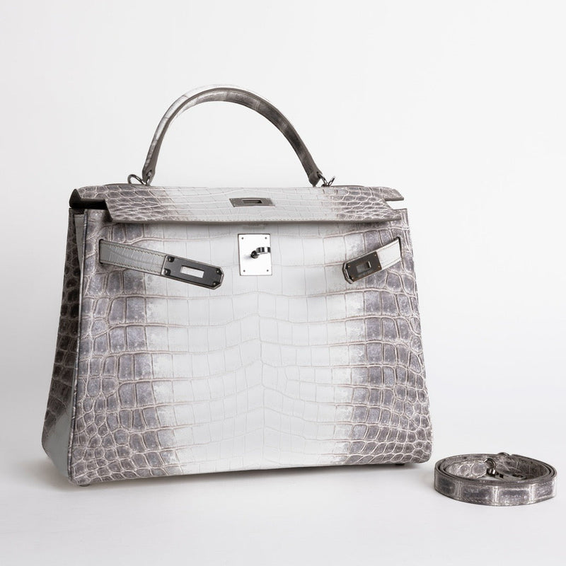 KELLY 32 NILOTICUS CROCODILE (MATTE) LEATHER HIMALAYA WITH PALLADIUM HARDWARE (PHW)
