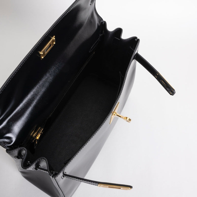 KELLY 32 BLACK BOX CALF LEATHER WITH GOLD HARDWARE (GHW)