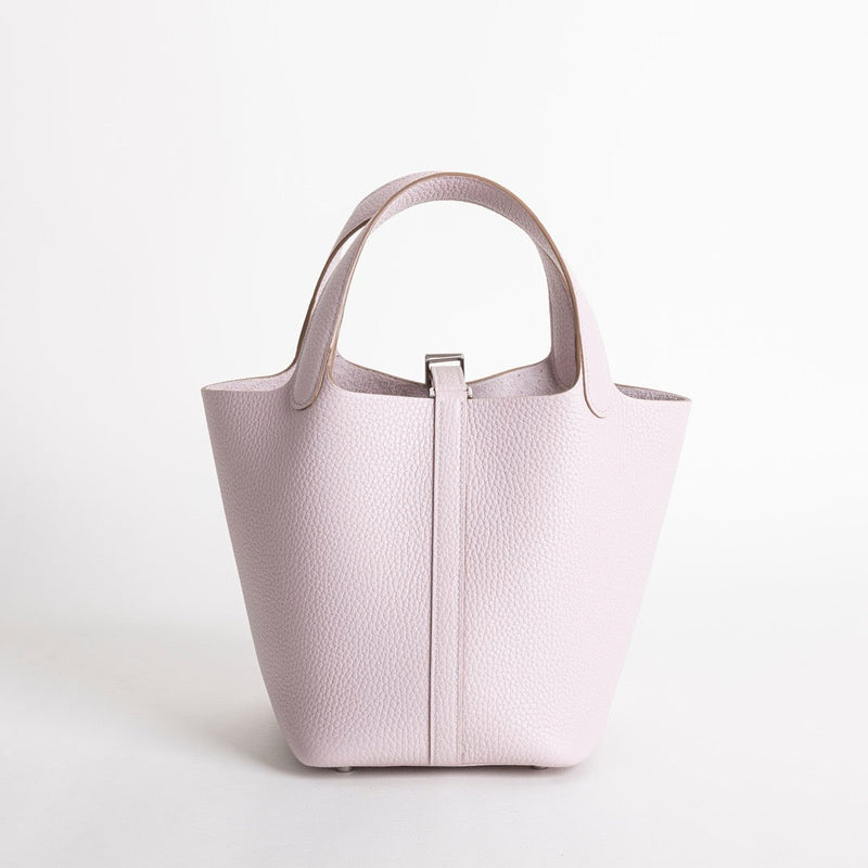 PICOTIN 18 LOCK CLEMENCE LEATHER MAUVE PALE WITH PALLADIUM HARDWARE (PHW)