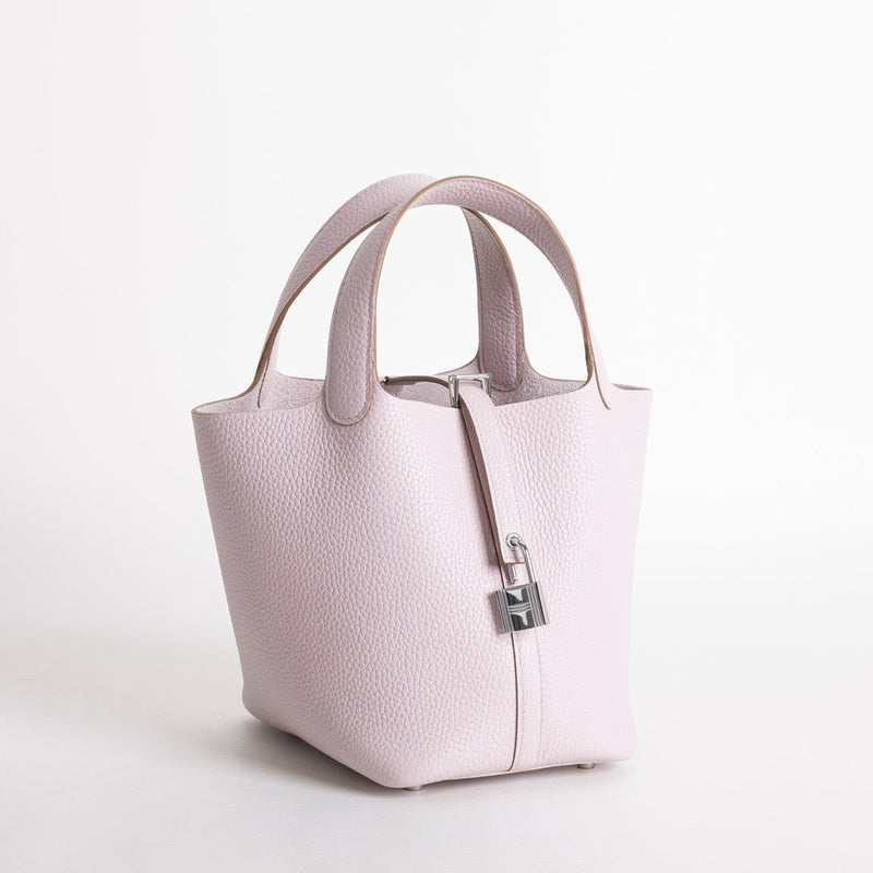 PICOTIN 18 LOCK CLEMENCE LEATHER MAUVE PALE WITH PALLADIUM HARDWARE (PHW)