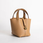PICOTIN 18 LOCK CLEMENCE LEATHER BISCUIT WITH GOLD HARDWARE (GHW)